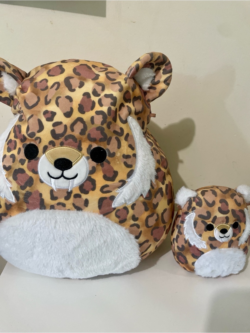 Squishmallows Bundle: Cherie the Spotted Saber-Tooth Tiger big and small